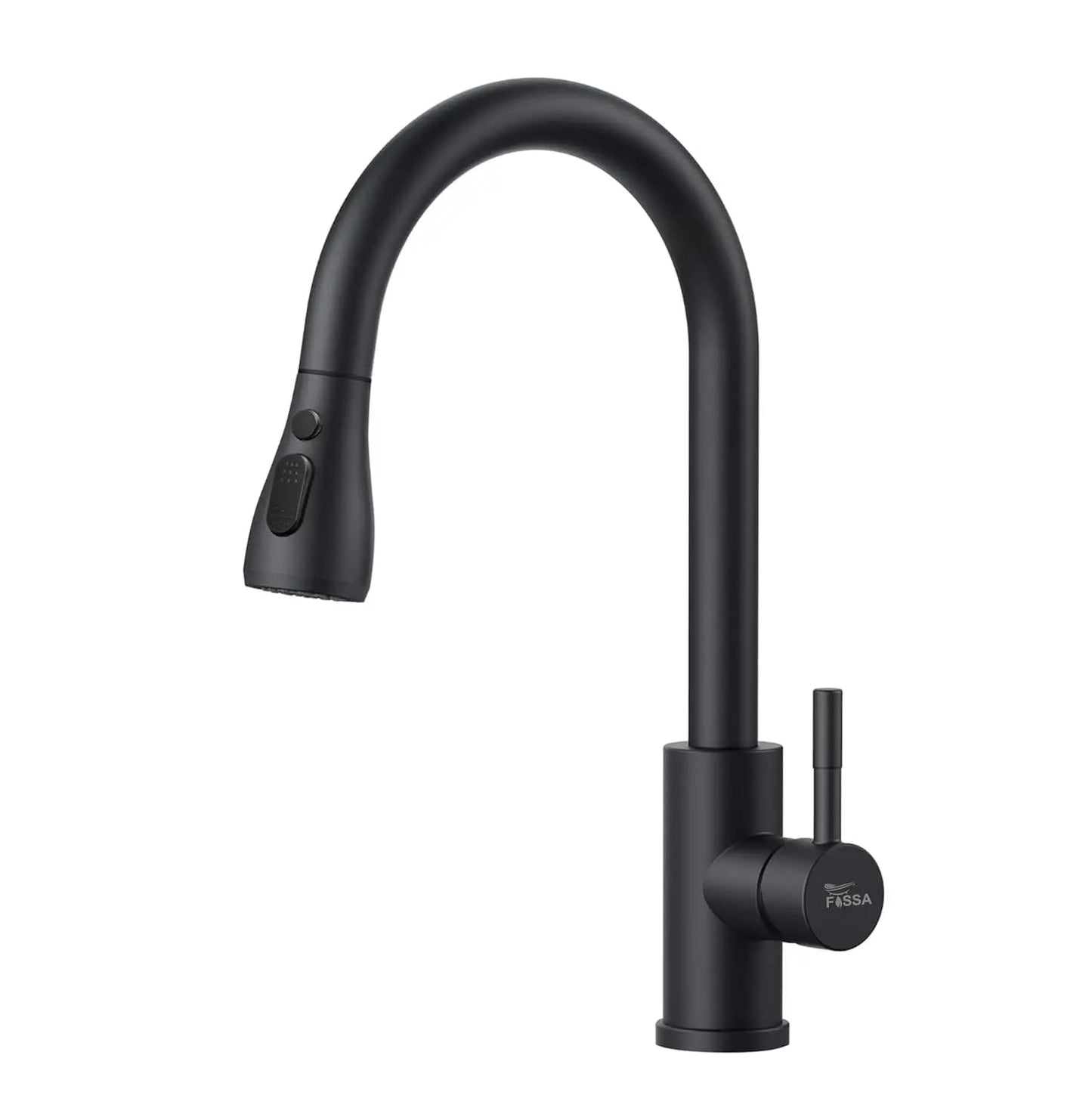 Fossa Heavy SUS 304 Stainless Steel Silver Single Lever Sink Hot & Cold Water Mixer Pull Down Tap Kitchen Sink Faucet with Pull Out Sprayer for... (Black)-0