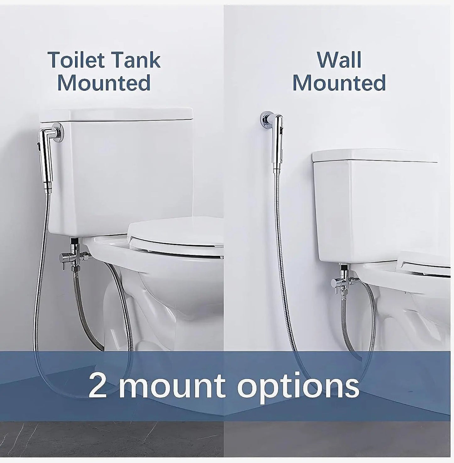 Fossa Magnetic Health Faucet/Bidet Sprayer for Toilet and Bathroom with 1 Mtr Hose Pipe and Magnet Holder (Silver)-3