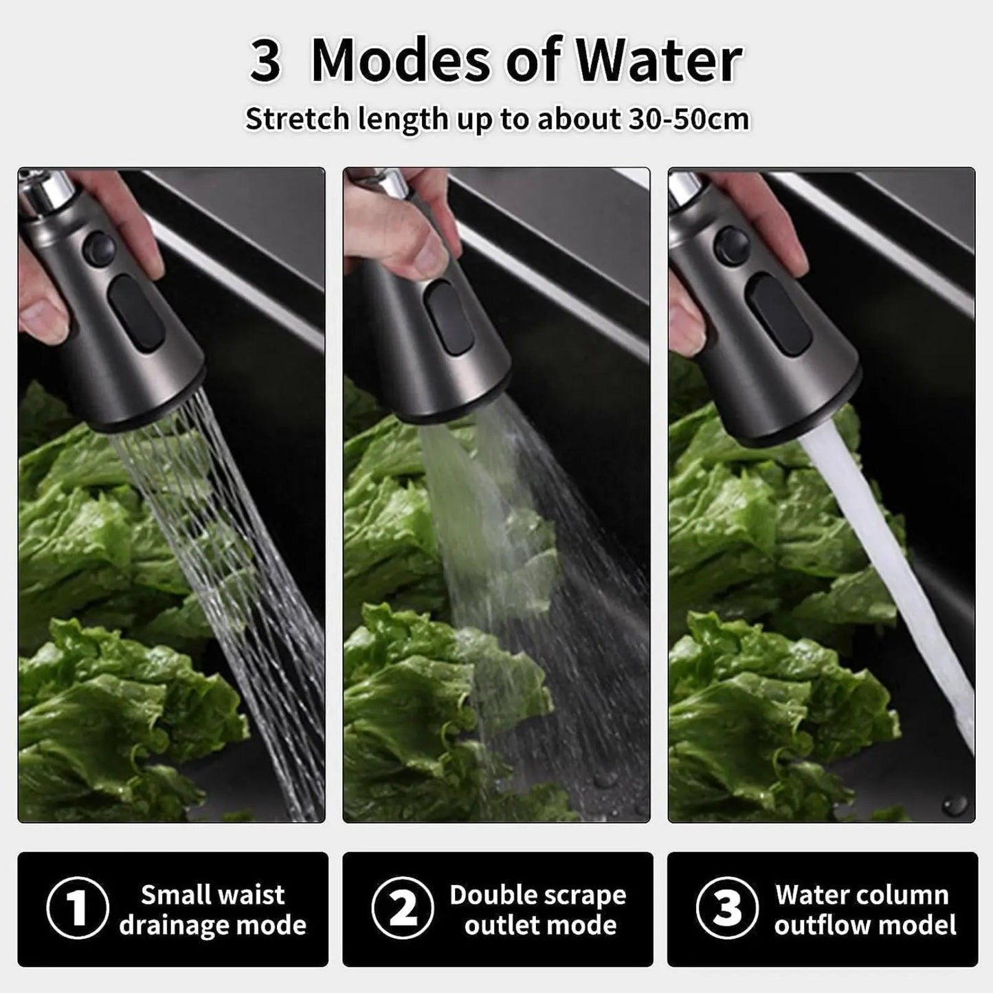 Fossa 24"x18"x10" inch Waterfall Premium Nano Kitchen Sink with Integrated Pull Out Mixer Faucet & Complete Set-3