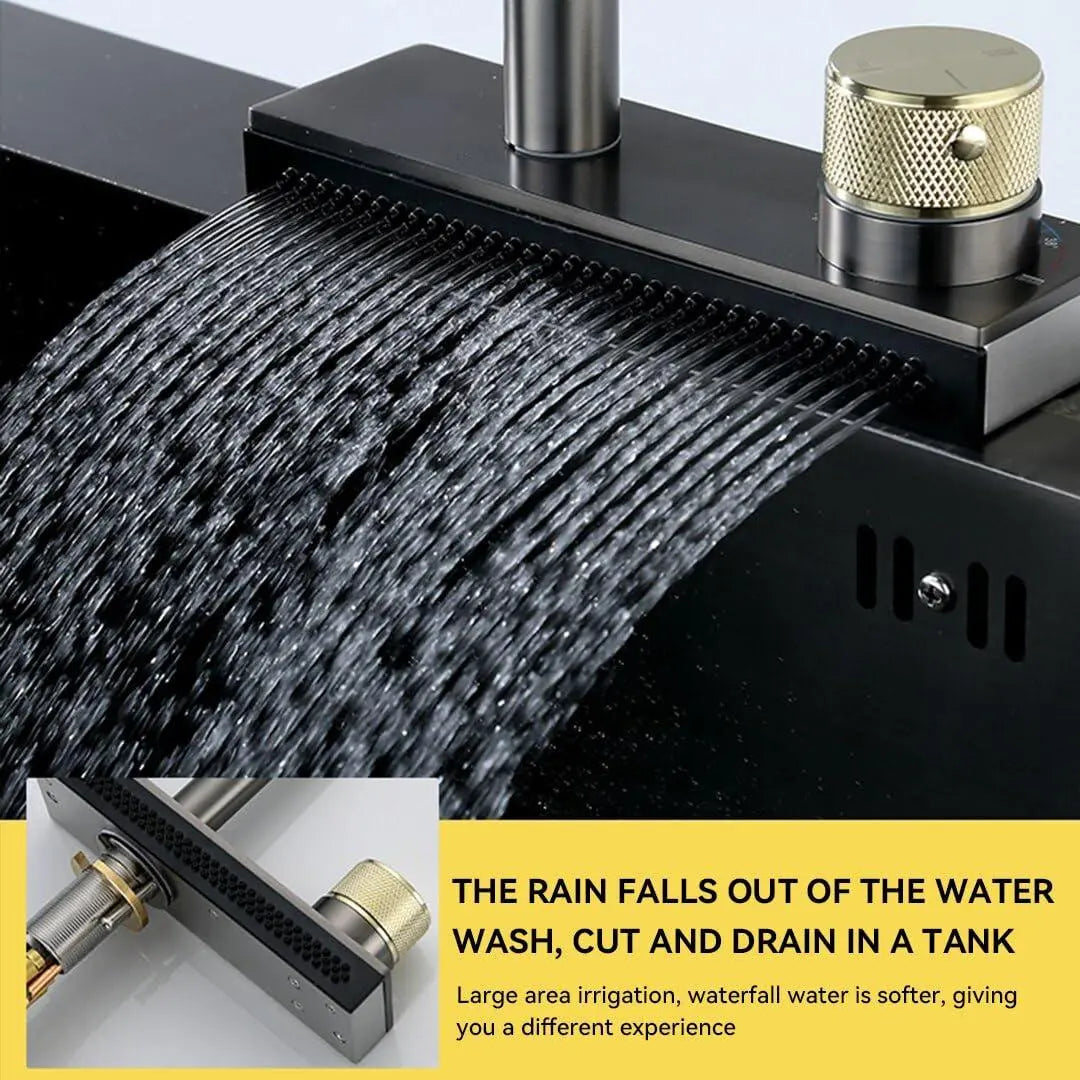 Rainfall Kitchen Sink Faucet Pull Out Four Water Outlet Modes Cold and Hot Can Rotate TAP-3