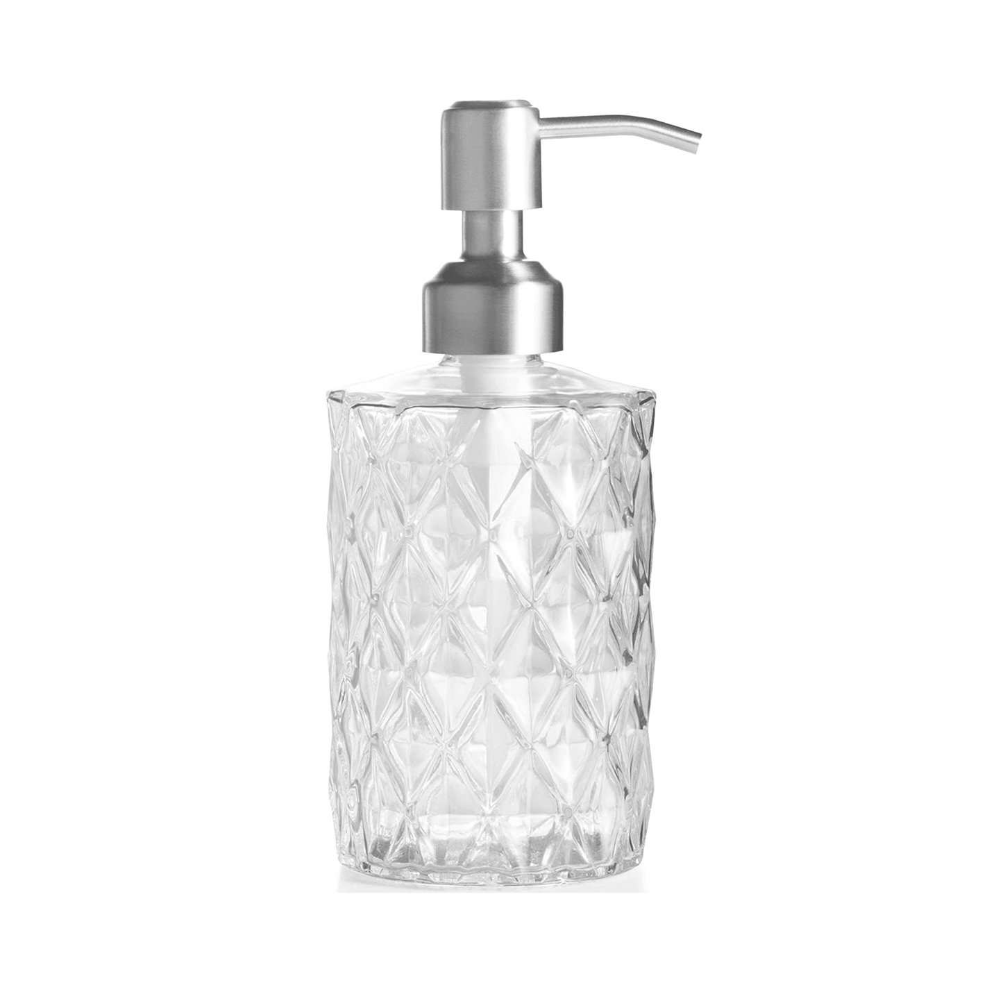 Fossa Liquid Soap Dispenser Shampoo Lotion Bottle with Chrome Finish Pump Holder, Ideal for Bathroom Countertop, Kitchen, Laundry Room (White) GSD-001-0