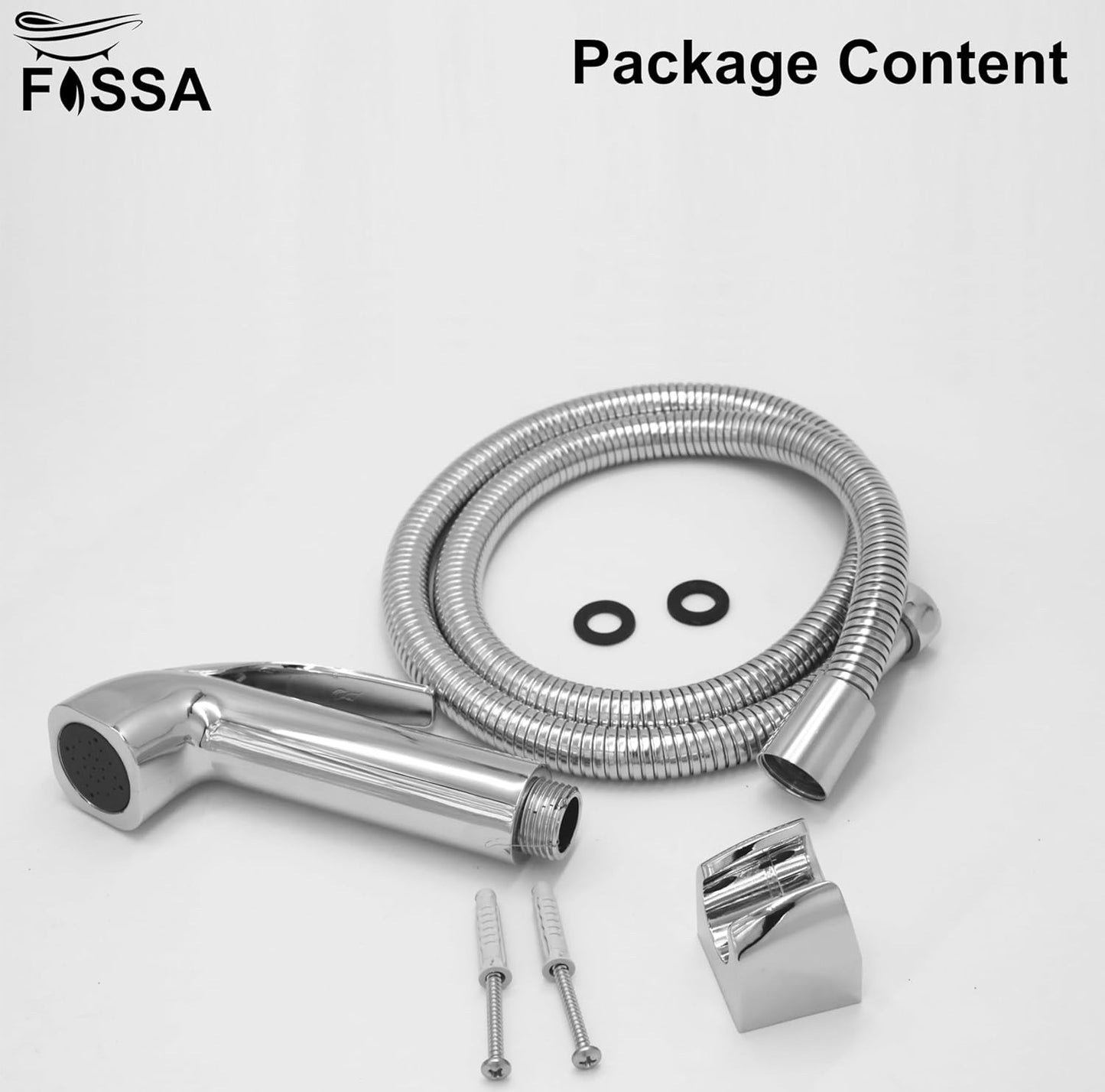 Fossa Health Faucet Bidet Sprayer for Toilet, Handheld Sprayer Cloth Diaper Sprayer Set - ABS (Chrome Finish) | (with Hose Pipe & Hook)-2