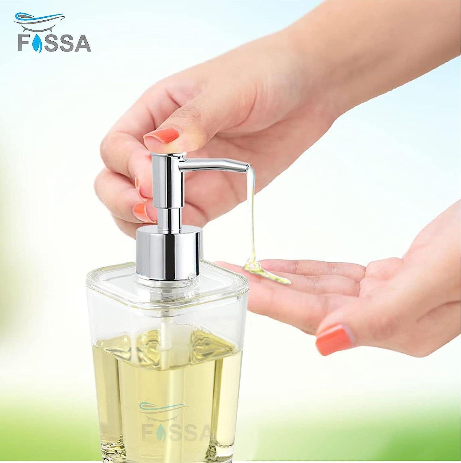 Fossa Unbreakable Clear Square Bathroom Soap Dispenser Crystal Clear Unbreakable| Sturdy and Elegant Construction Makes it Perfect for Kitchen or Bathroom | Shatter-Proof, Durable and Compact Design-1