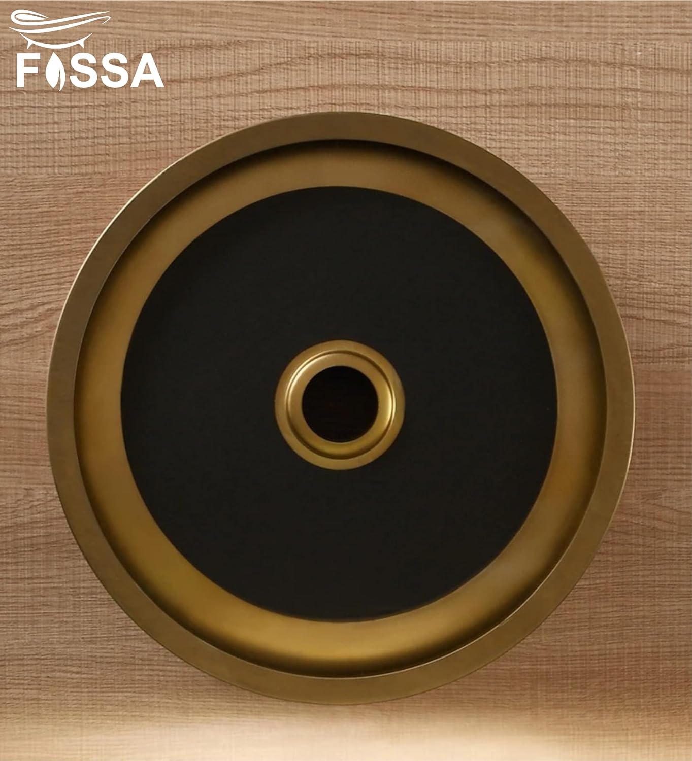 Fossa 15x15x4 Inch Table Top Wash Basin For Bathroom Round Counter Top Wash Basin For Living Room Washbasin Countertop Tabletop stainless steel Bathroom Kitchen Sink Matte Finish Gold (Round)-4