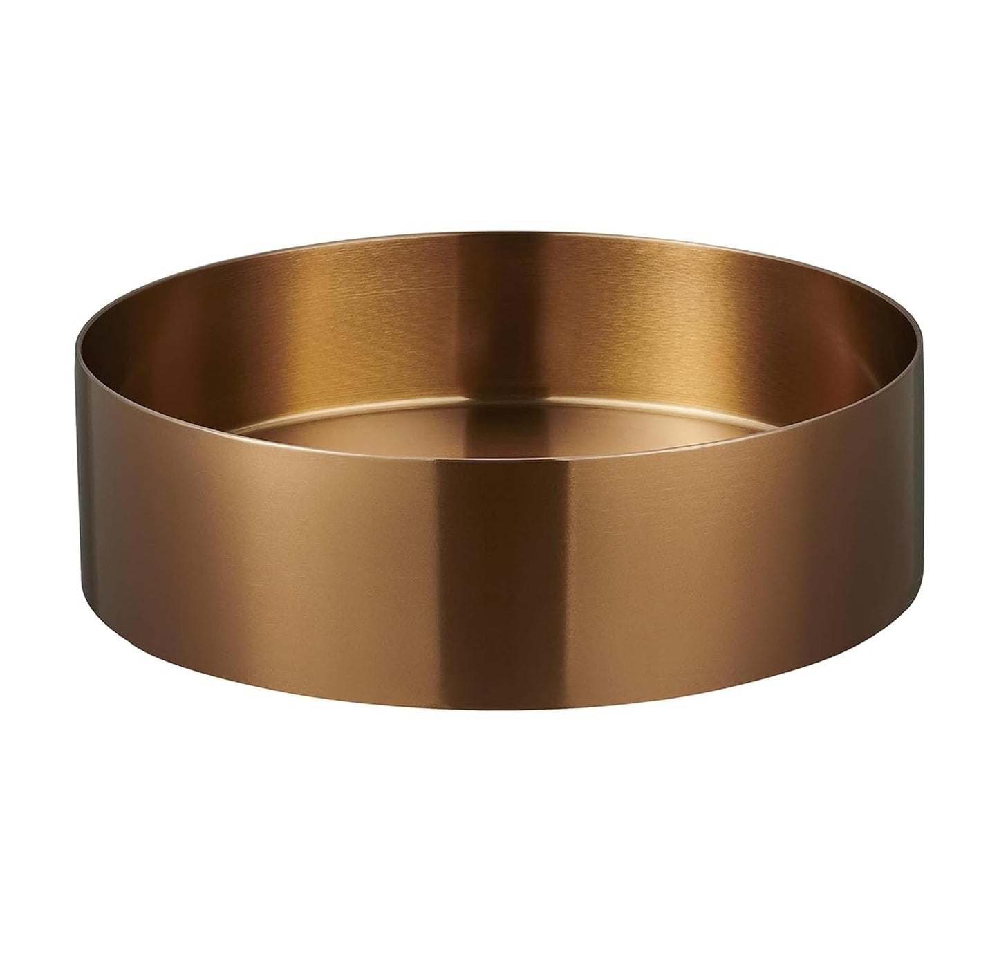 Fossa 15x15x4 Inch Table Top Wash Basin For Bathroom Round Counter Top Wash Basin For Living Room Washbasin Countertop Tabletop stainless steel Bathroom Kitchen Sink Matte Finish Rose Gold (Round)-1