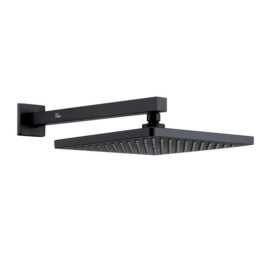 Fossa 8 Inch Rainfall Shower Head 304 Stainless Steel Rain Showers Overhead Wall Mounted (Black)-0