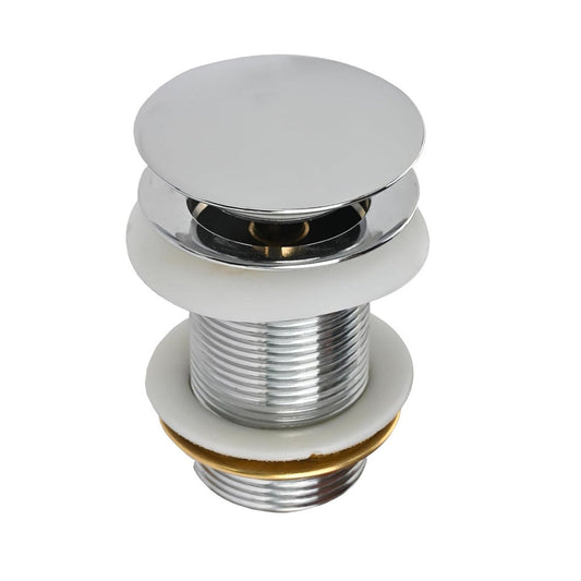 Fossa 3" Inch Brass Pop Up Waste Coupling with Smooth Push Button,Waste Coupling,Drain Out let System Pop up Full Threaded Waste Coupling (Chrome Finish)-0