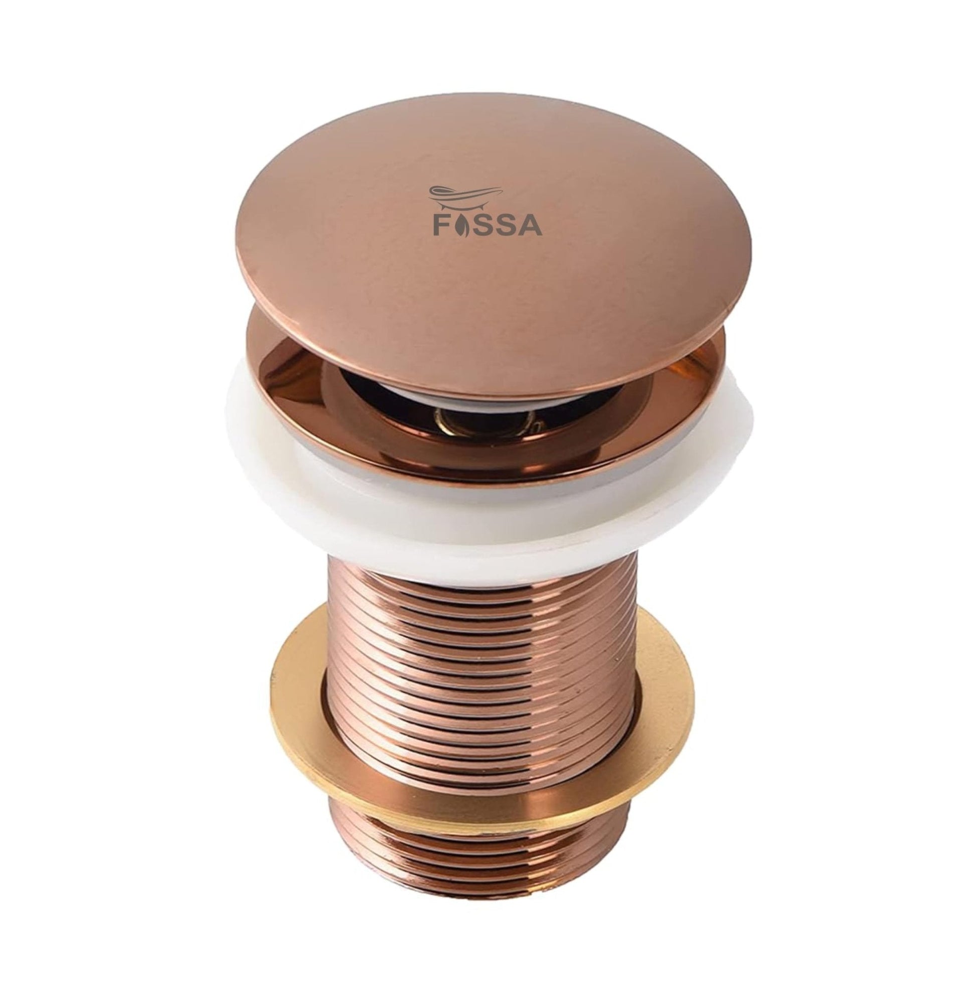 Fossa 3" Inch Brass Pop Up Waste Coupling with Smooth Push Button,Waste Coupling,Drain Out let System Pop up Full Threaded Waste Coupling (Copper)-0