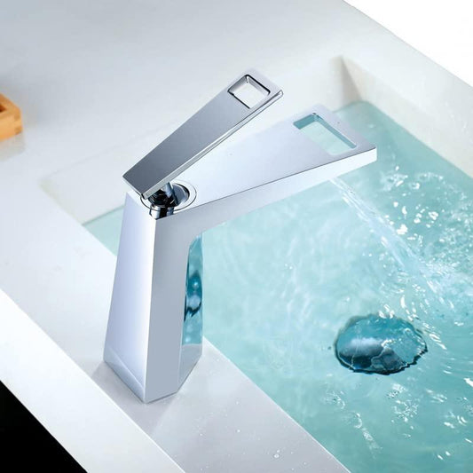 Fossa Royal Basin Taps with Single Lever Basin Mixer Faucet Chrome Finish (Deck Mount Installation Type)-0