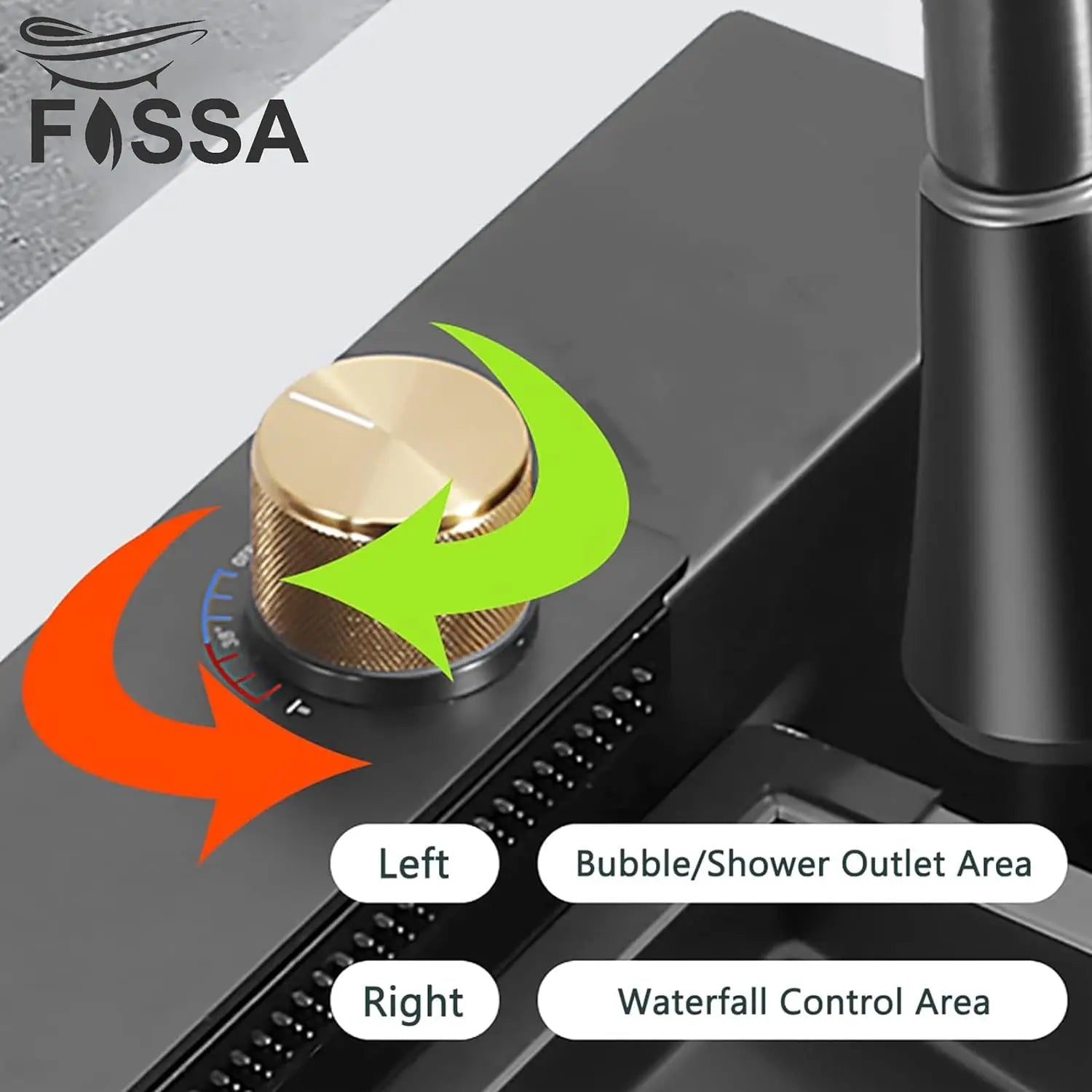 Fossa 32"x18"x10" inch  Single Bowl Waterfall Kitchen Sink 304 Grade  Honeycomb Embossed Sink with White Nano Coating, Stainless Steel, Rectangular Workstation, Faucet With All Accessories.-3