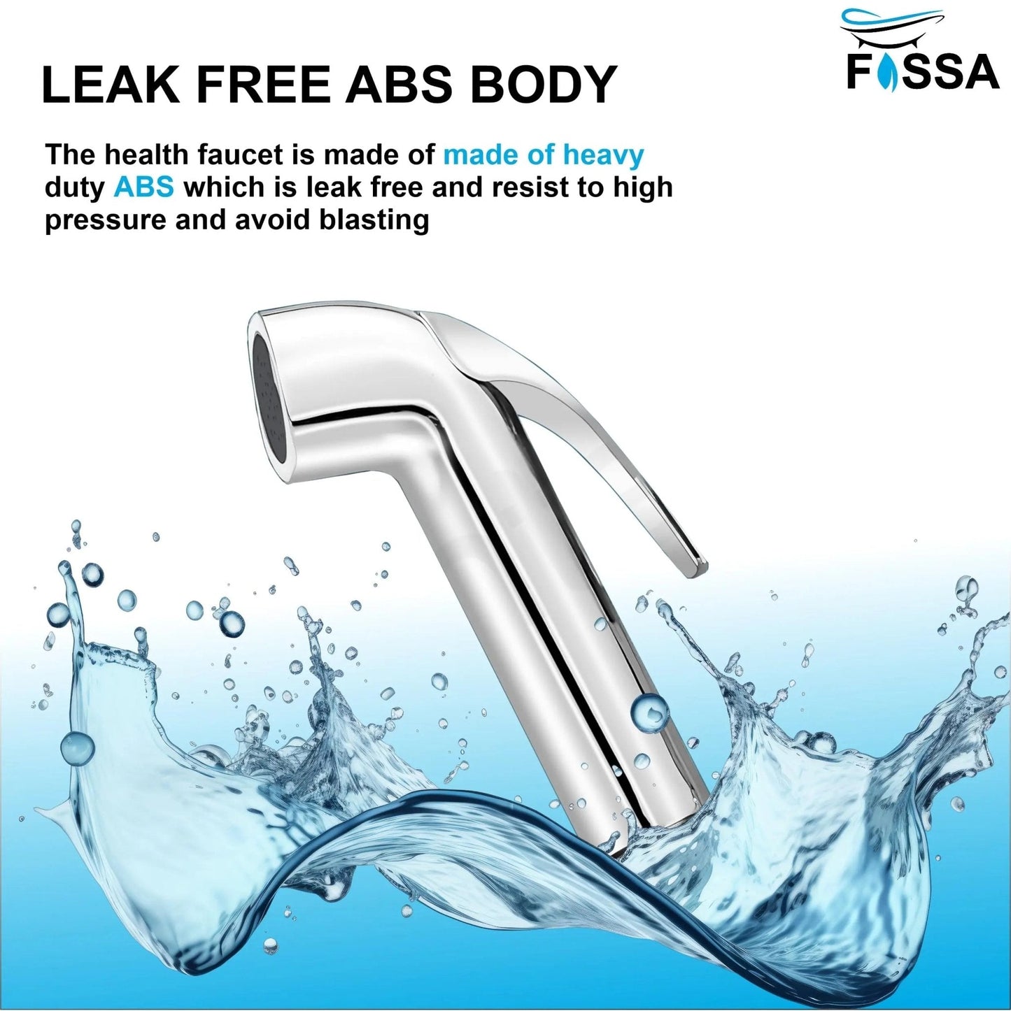Fossa Health Faucet Bidet Sprayer for Toilet, Handheld Sprayer Cloth Diaper Sprayer Set - ABS (Chrome Finish) | (with Hose Pipe & Hook)-1