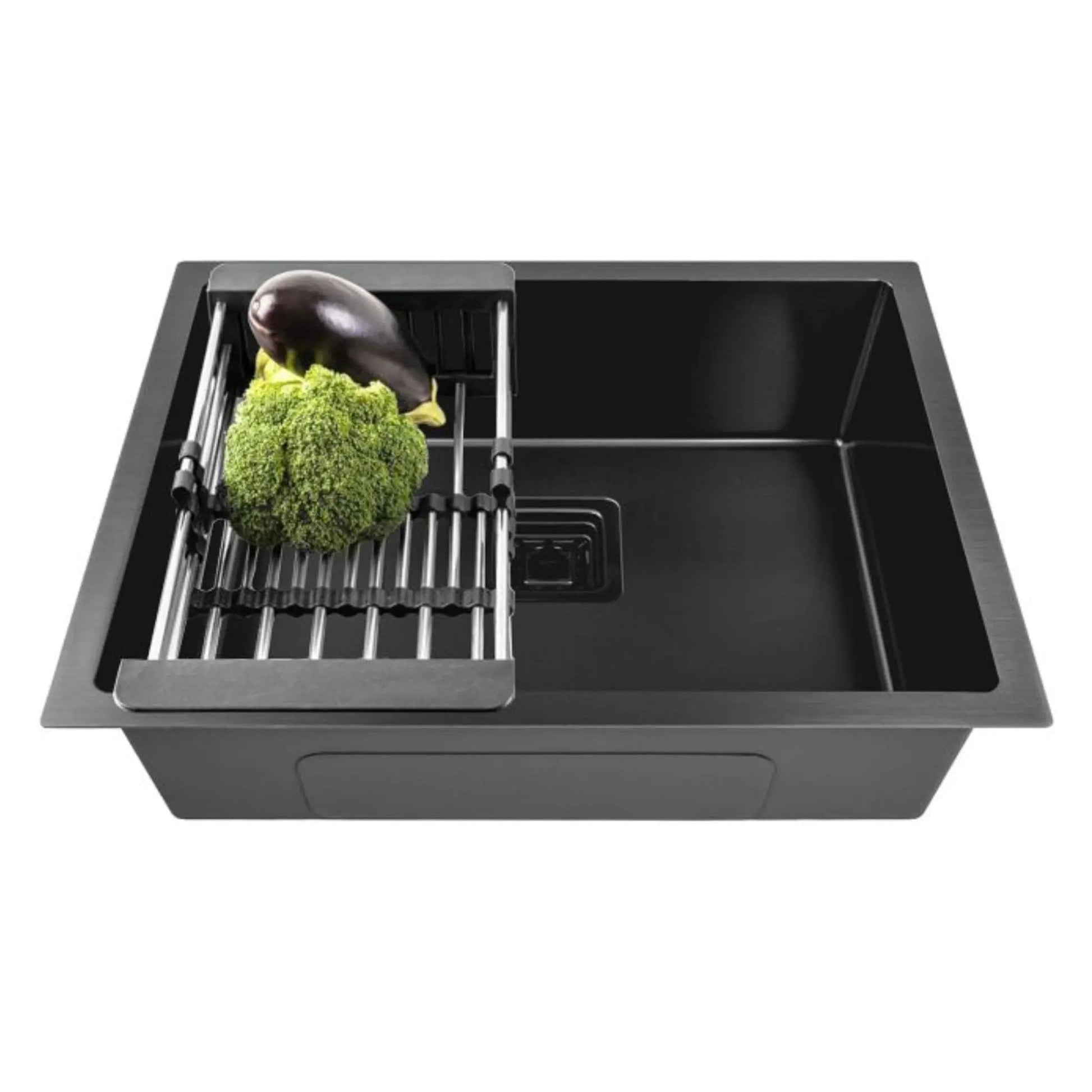 Fossa 27"x20"x10" Inch Single Bowl SS-304 Grade Stainless Steel Handmade Kitchen Sink Black-0