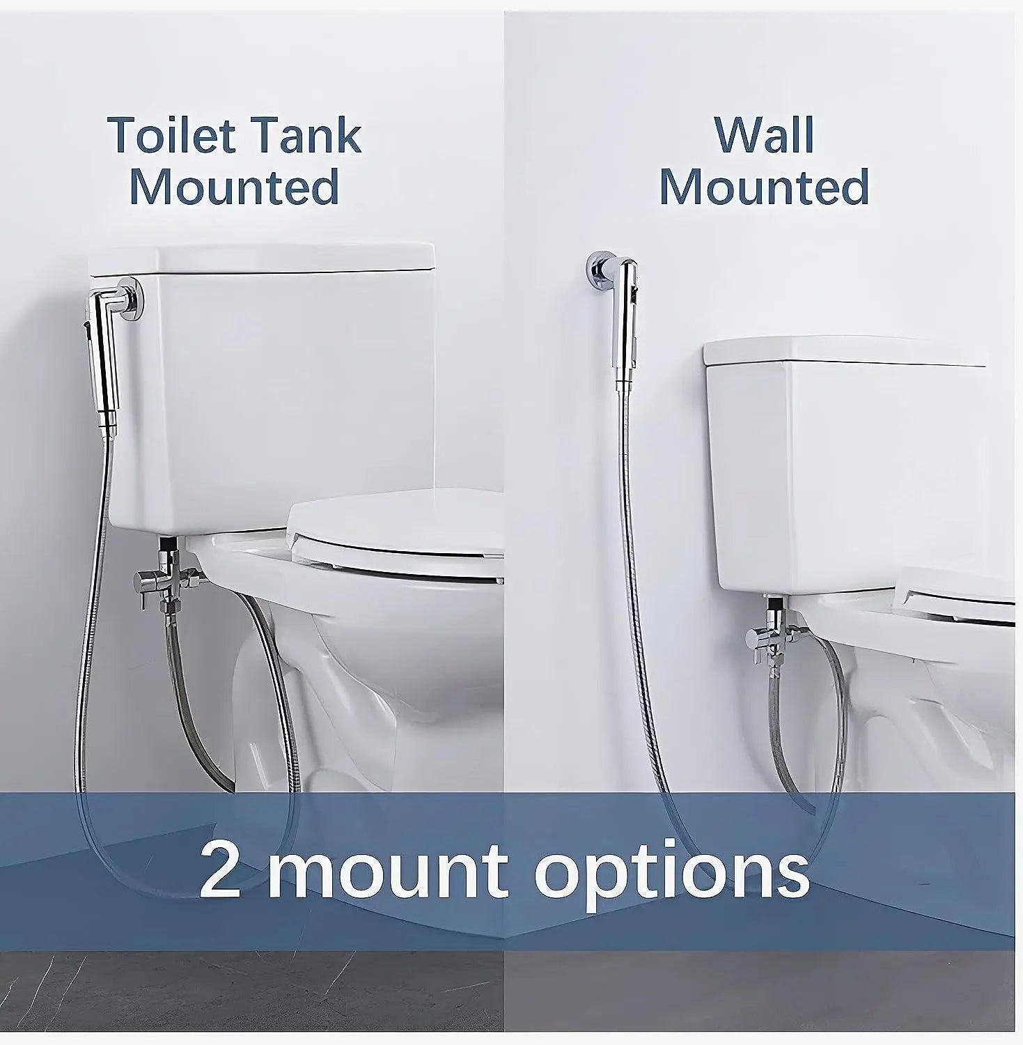 Fossa Magnetic Health Faucet/Bidet Sprayer for Toilet and Bathroom with 1 Mtr Hose Pipe and Magnet Holder (Silver)-3
