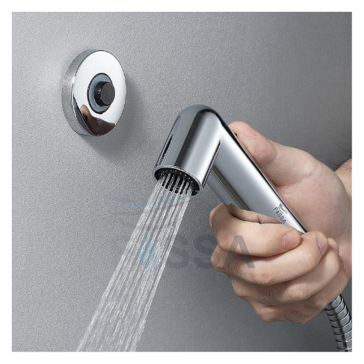 Fossa Magnetic Health Faucet/Bidet Sprayer for Toilet and Bathroom with 1 Mtr Hose Pipe and Magnet Holder (Silver)-0