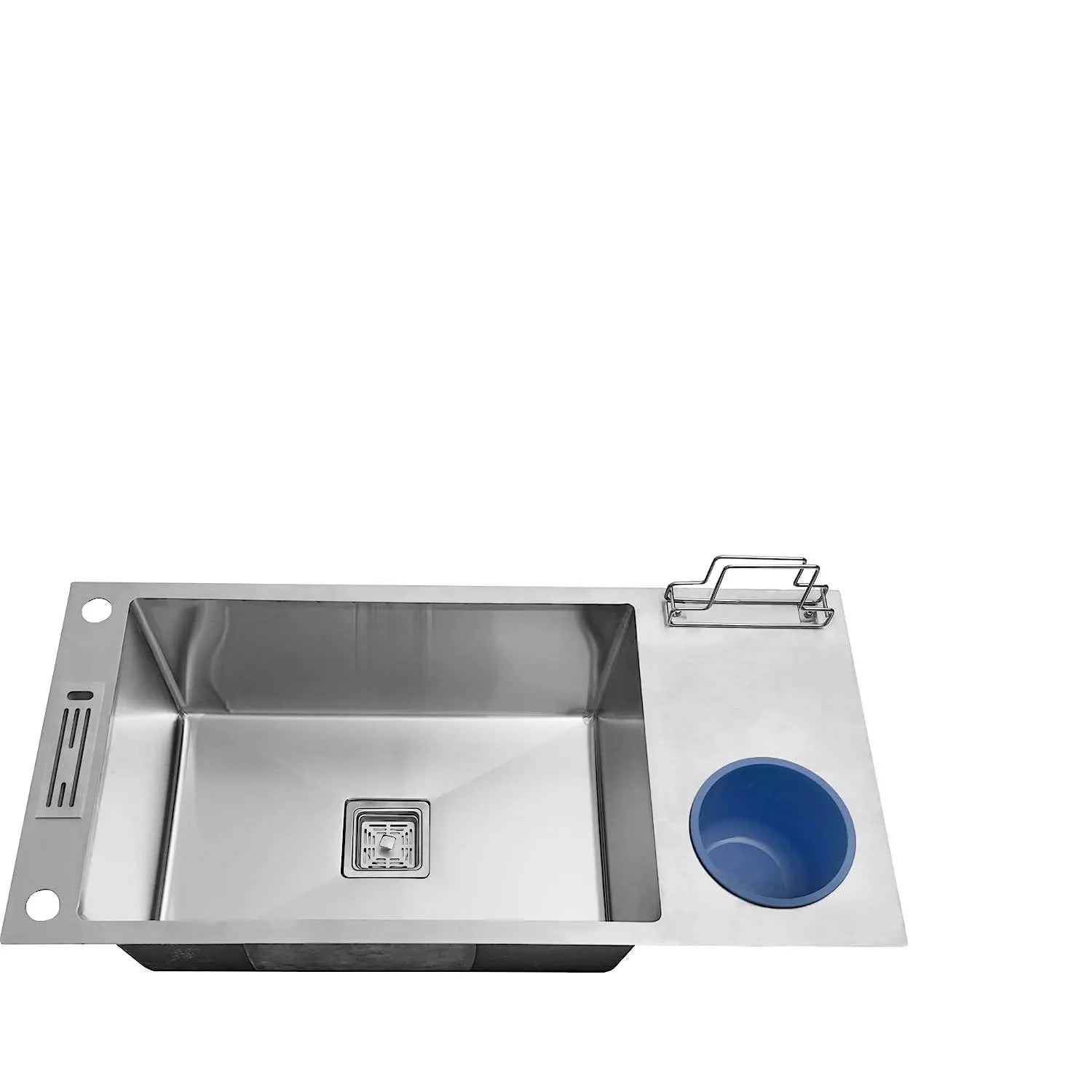 Fossa 37"x18"x10" Inch Single Bowl With Dustbin Stainless Steel Handmade Kitchen Sink Matte Finish-1