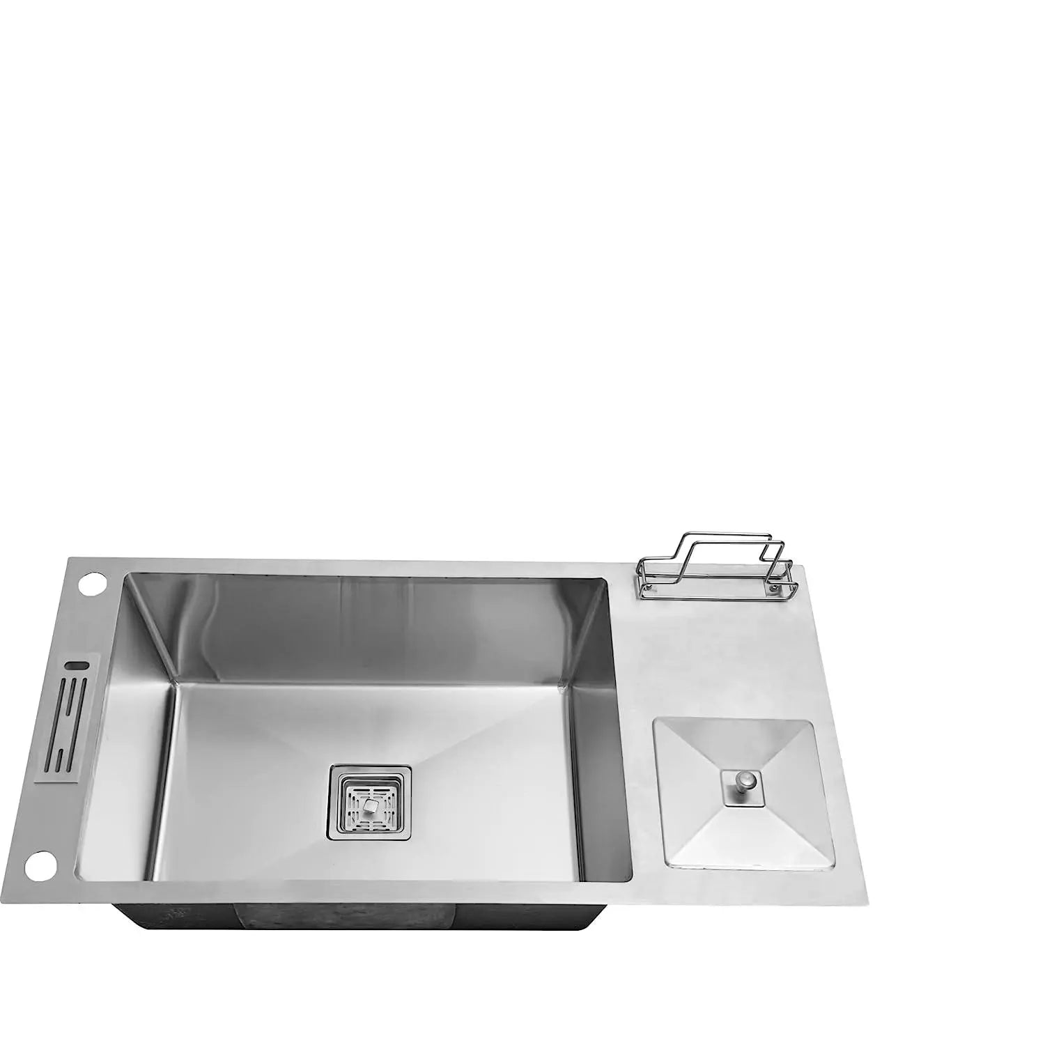 Fossa 37"x18"x10" Inch Single Bowl With Dustbin Stainless Steel Handmade Kitchen Sink Matte Finish-2