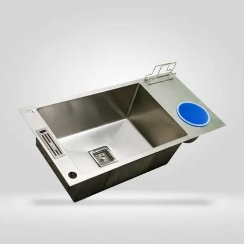 Fossa 37"x18"x10" Inch Single Bowl With Dustbin Stainless Steel Handmade Kitchen Sink Matte Finish-3