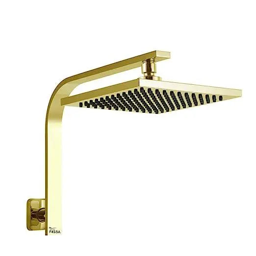 FOSSA 8'' Rain Shower Head Taps Square High Pressure Wall Arm DIY Gold-0