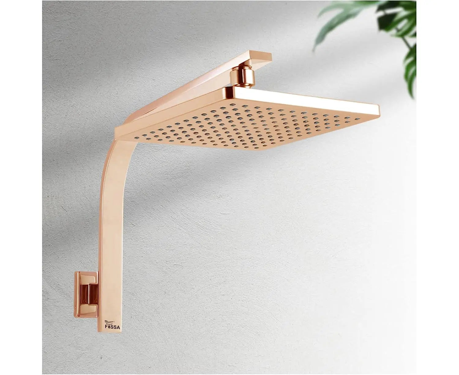 FOSSA 8'' Rain Shower Head Taps Square High Pressure Wall Arm DIY Rose Gold-1