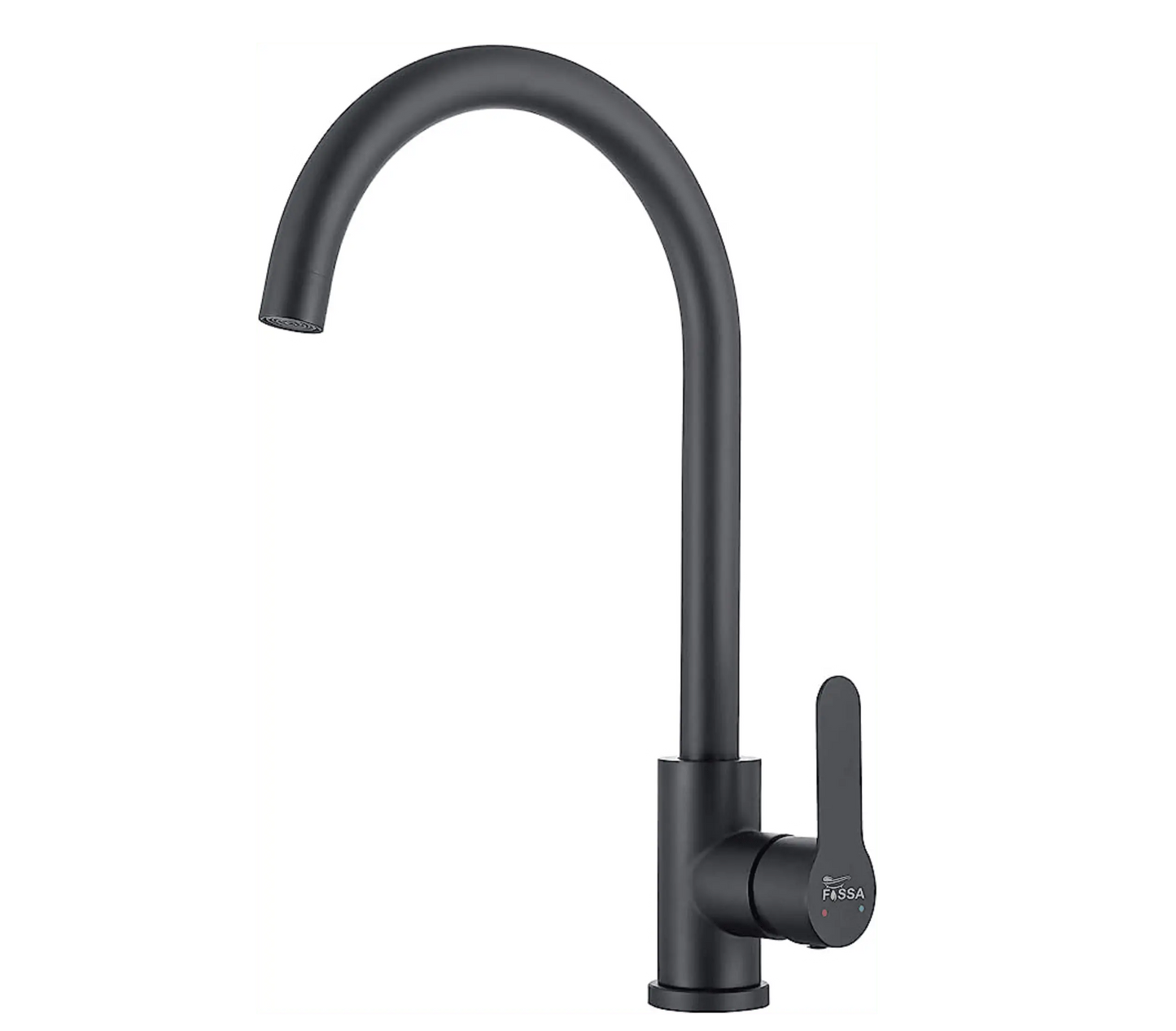 Fossa High Pressure Kitchen Faucet 360° Swivel, Stainless Steel Kitchen Faucet, Kitchen Mixer Tap with High Spout-257mm J Bend (Black)-0