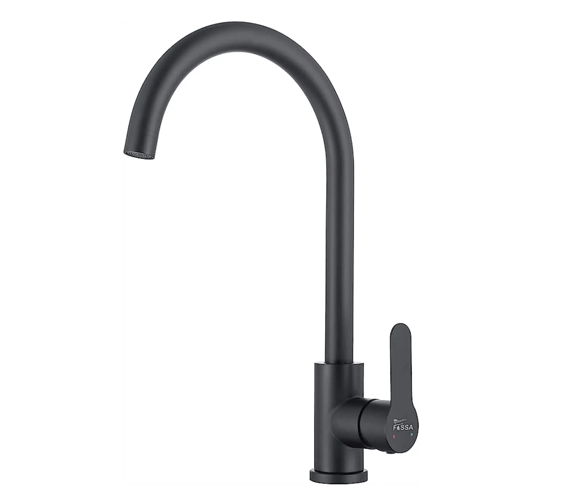 Fossa High Pressure Kitchen Faucet 360° Swivel, Stainless Steel Kitchen Faucet, Kitchen Mixer Tap with High Spout-257mm J Bend (Black)-0