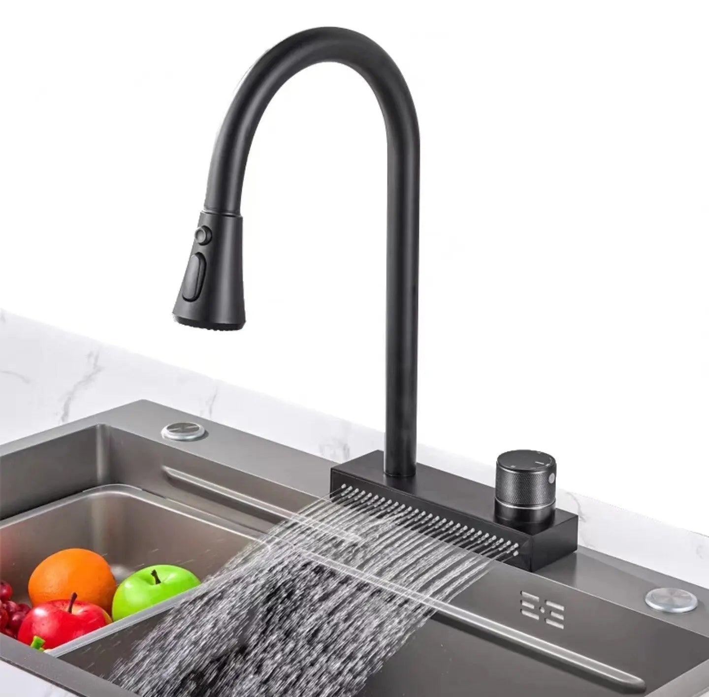 Rainfall Kitchen Sink Faucet Pull Out Four Water Outlet Modes Cold and Hot Can Rotate TAP-1