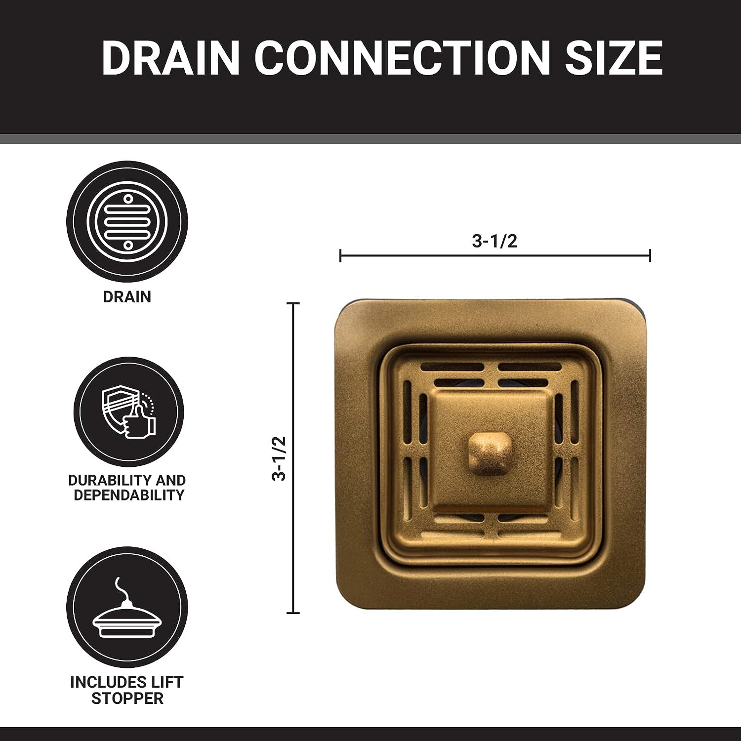 Stainless Steel Waste Coupling For Kitchen Sinks ( Gold )-3