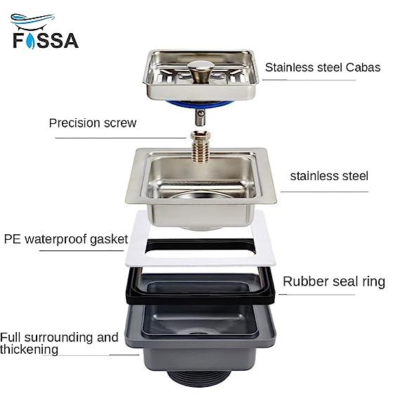 Fossa Stainless Steel Waste Coupling For Kitchen Sinks ( Silver )-1