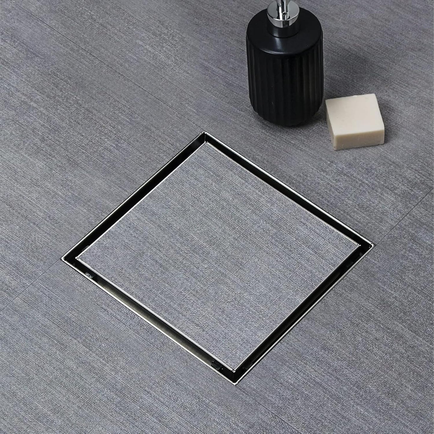 Fossa Marble 5"X5" Inch Square Floor Drain, 304 Grade Stainless Steel, for Bathroom Grating Square Floor Drain Jali, (Matte Finish)-0
