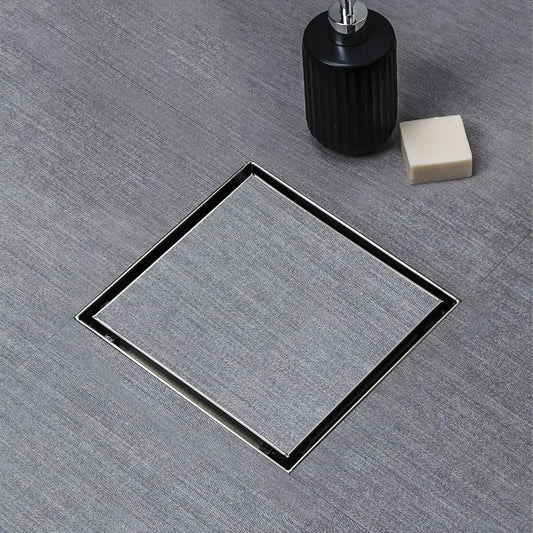Fossa Marble 5"X5" Inch Square Floor Drain, 304 Grade Stainless Steel, for Bathroom Grating Square Floor Drain Jali, (Matte Finish)-0