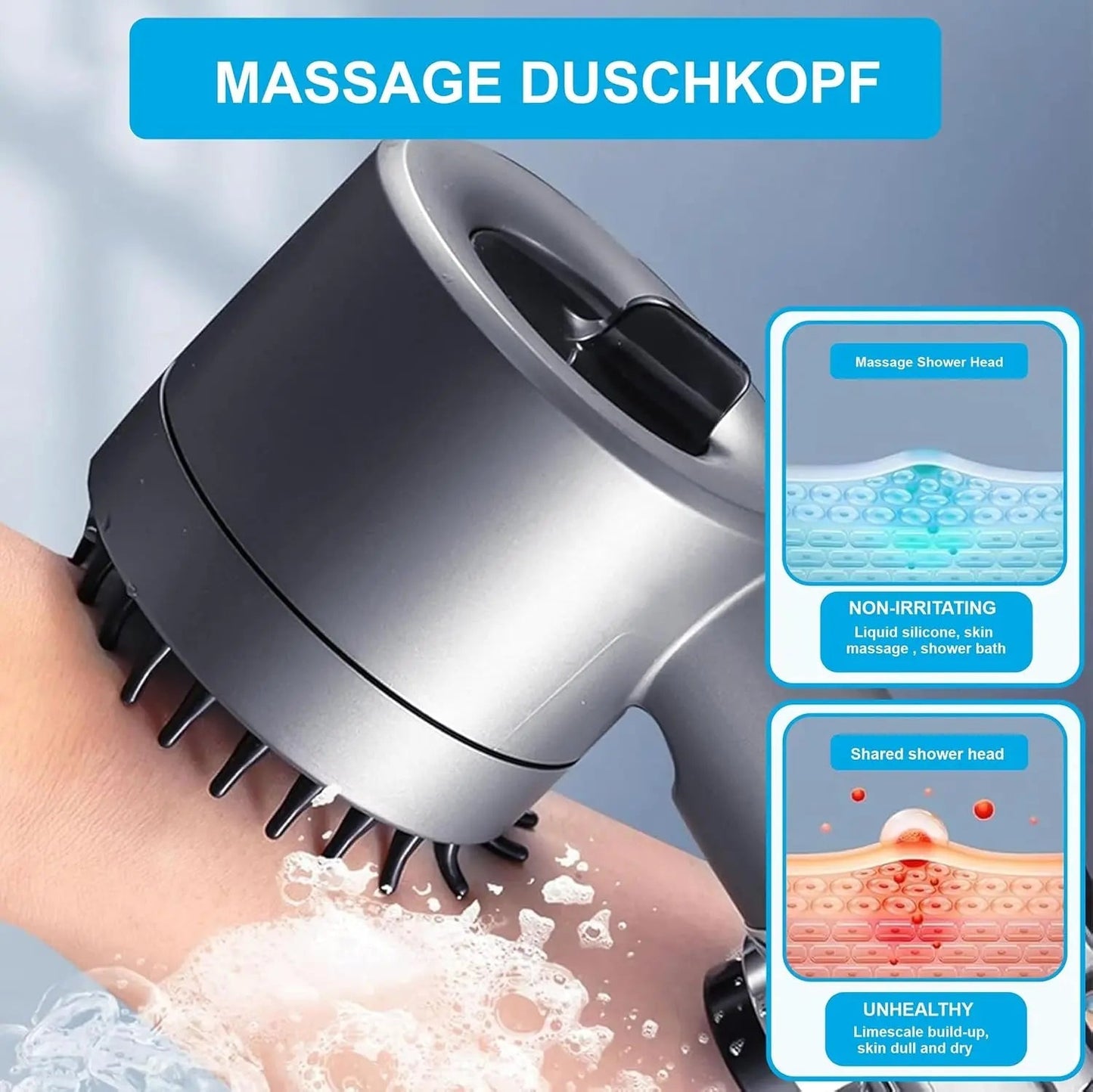 Fossa Snow 2 in 1 Handheld Shower Set with Filter, 3 -Gear Spray High Pressure Shower Head, Hard Water Softener for Shower, High Pressure Hand Shower Head for Bathroom with Pause Switch-1