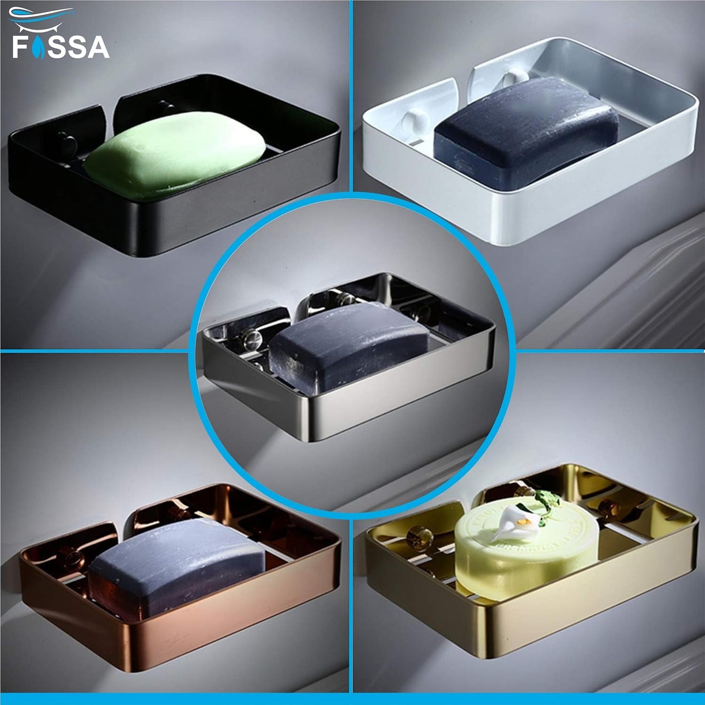 Fossa Soap Dish Premium Stainless Steel Wall Mounted Soap Holder for Bathroom, Soap Stand, Bathroom Accessories Matte Finish Gold (Pack of 1)-3