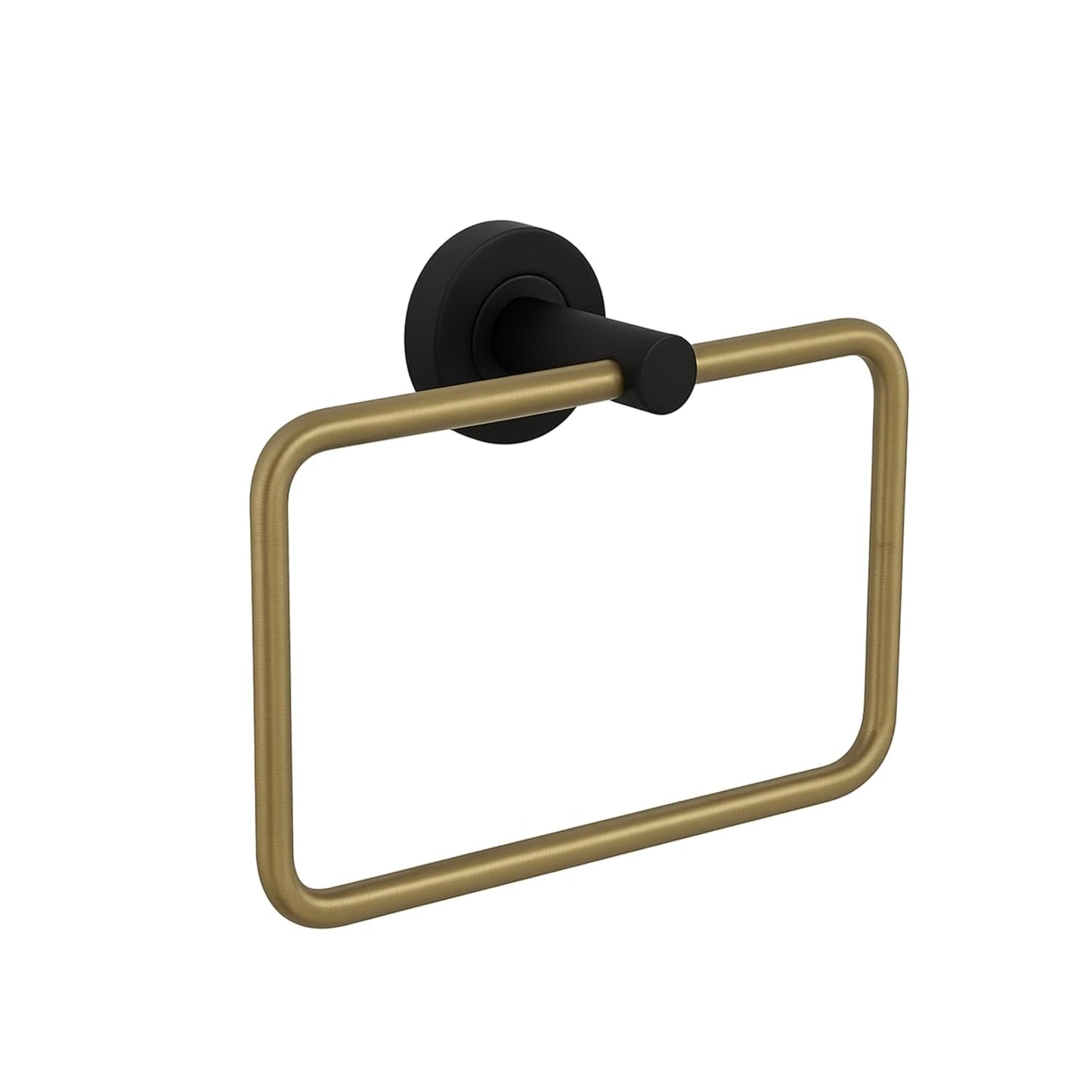 Fossa Stainless Steel Square Towel Ring for Bathroom, Napkin Holder for Wash Basin, Napkin Holder Chrome Finish (Black+Gold)-1