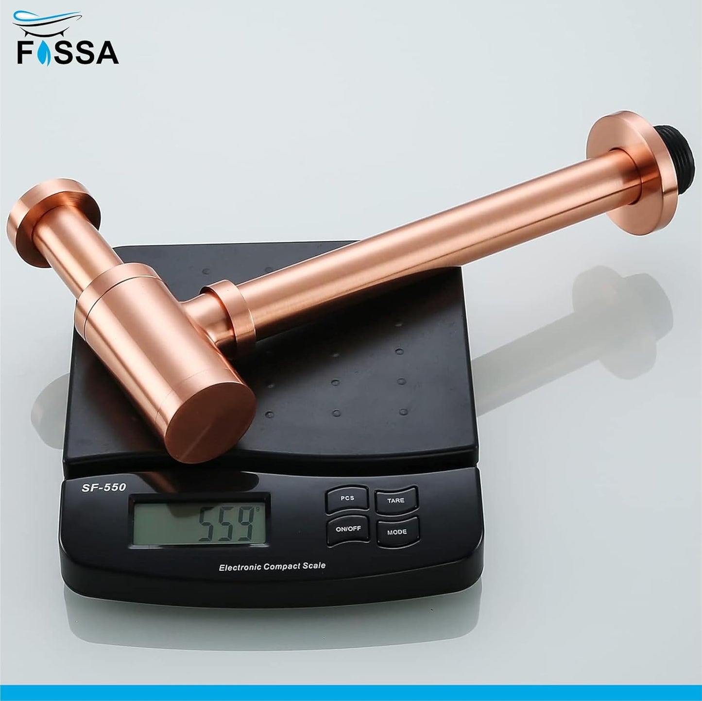 Fossa Steel Bottle Trap for Wash basins | Bottle Trap With Wall Flange and 12 Inches Pipe | Chrome Finish (Stainless Steel) Rose Gold-3