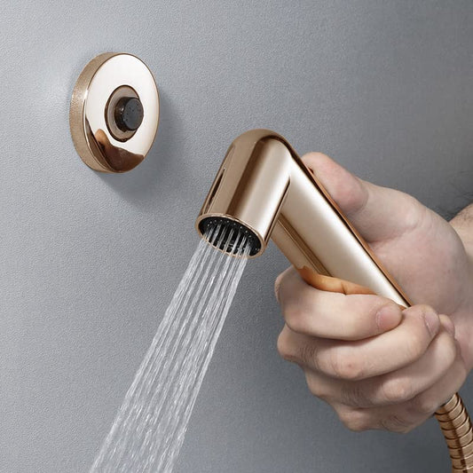 Fossa Magnetic ABS Health Faucet for Toilet and Bathroom – Health Faucet with Stainless Steel1 Meter Hose Pipe & Magnetic Holder | Rose Gold-0