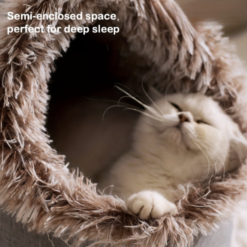 Donut Plush Cat Bed Cozy Cradle Nest-2